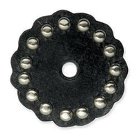 Schwarze Conchos aus Leder mit runden Punkten