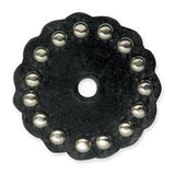 Schwarze Conchos aus Leder mit runden Punkten