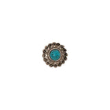 Conchos En Plumes Turquoises Plaquette D'Argent Antique / Sans Nickel