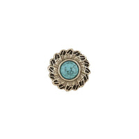 Conchos En Plumes Turquoises Plaquette D'Argent Antique / Sans Nickel