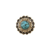 Conchos En Plumes Turquoises Plaquette D'Argent Antique / Sans Nickel