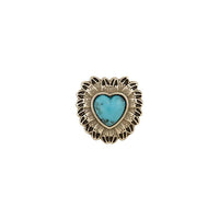 Conchos En Plumes Turquoises Plaquette D'Argent Antique / Sans Nickel